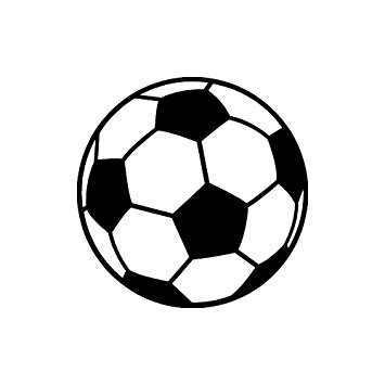 355x355 Soccer Ball Small 3 Tall Black Vinyl Window Decal