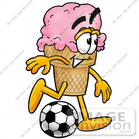 450x450 Clip Art Graphic Of A Strawberry Ice Cream Cone Cartoon Character