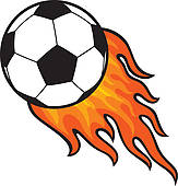 163x170 Clipart Of Football Ball (Soccer) In Fire K15510650