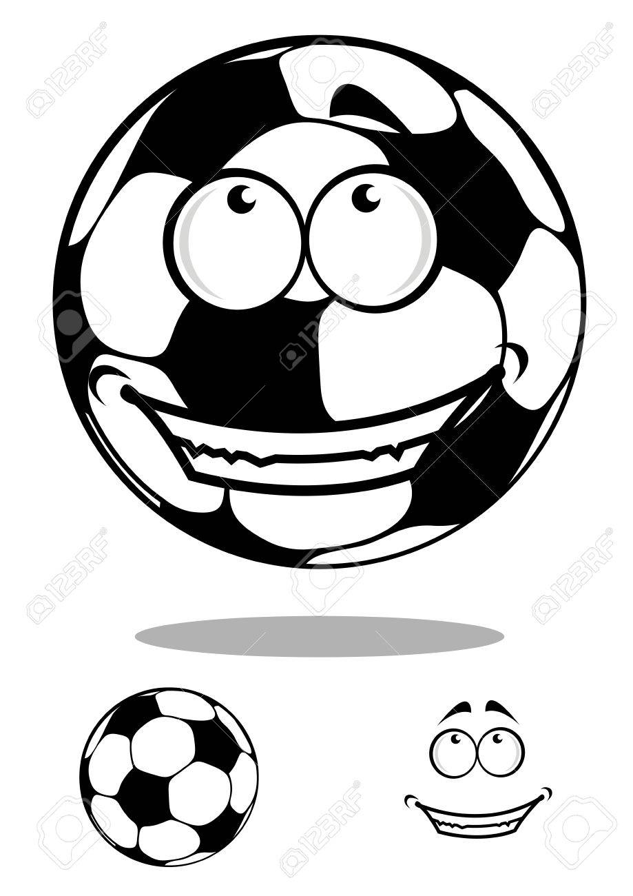 919x1300 Funny Cartoon Football Or Soccer Ball Character With Shadow