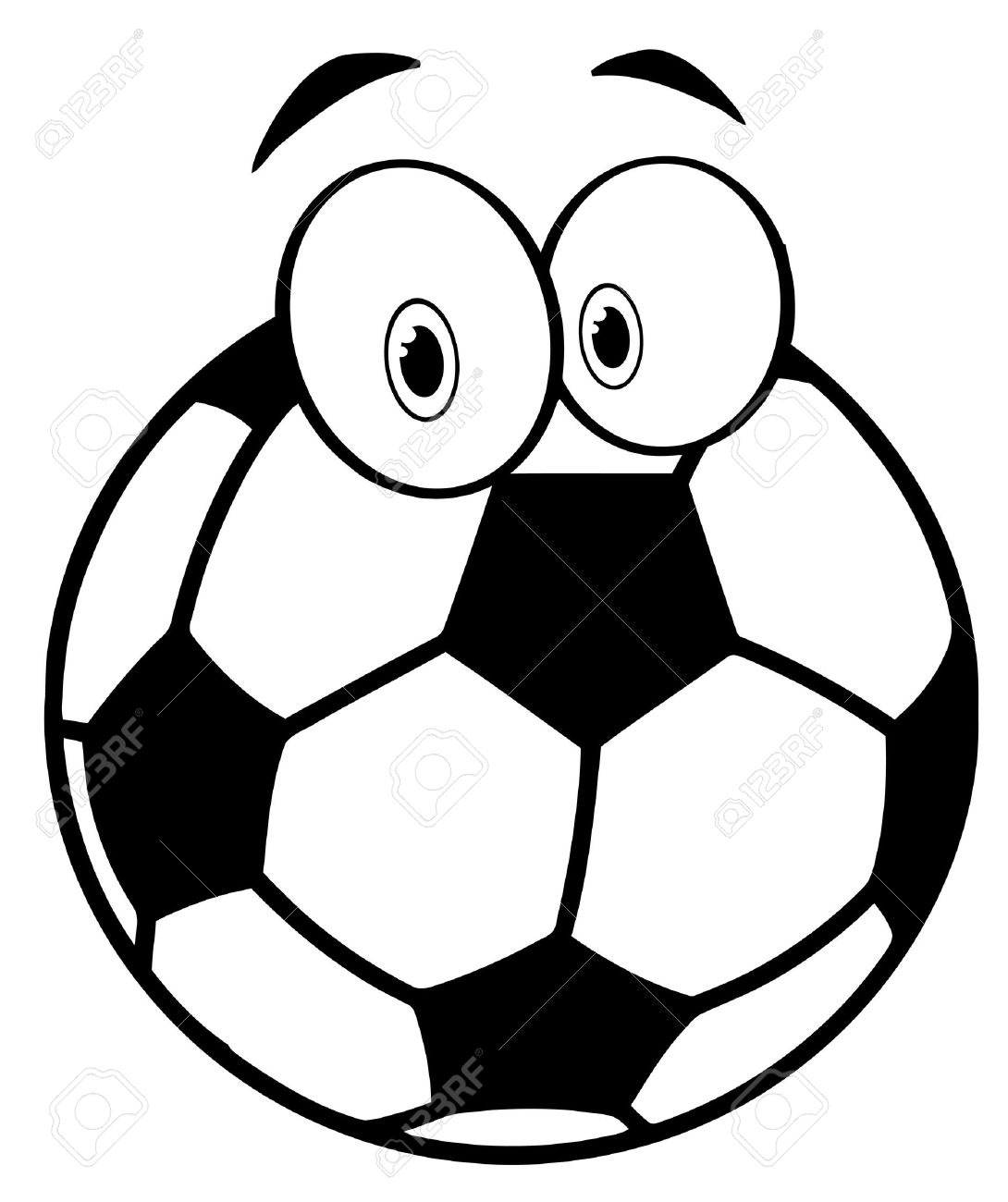 1090x1300 Outlined Cartoon Soccer Ball Royalty Free Cliparts, Vectors,