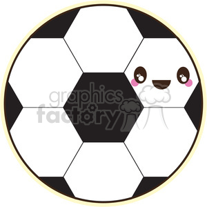 300x300 Royalty Free Soccer Ball With Cartoon Face 394660 Vector Clip Art