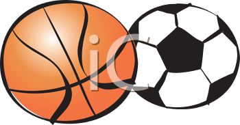350x183 Cartoon Basket Ball And Soccer Ball