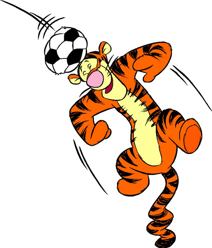 687x802 Tiger With Soccer Ball Clip Art