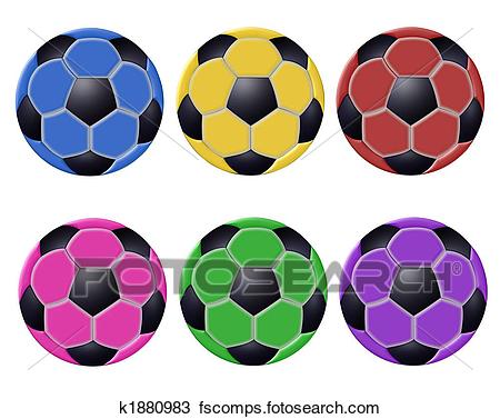 450x377 Drawing Of Colored Soccer Balls Isolated K1880983