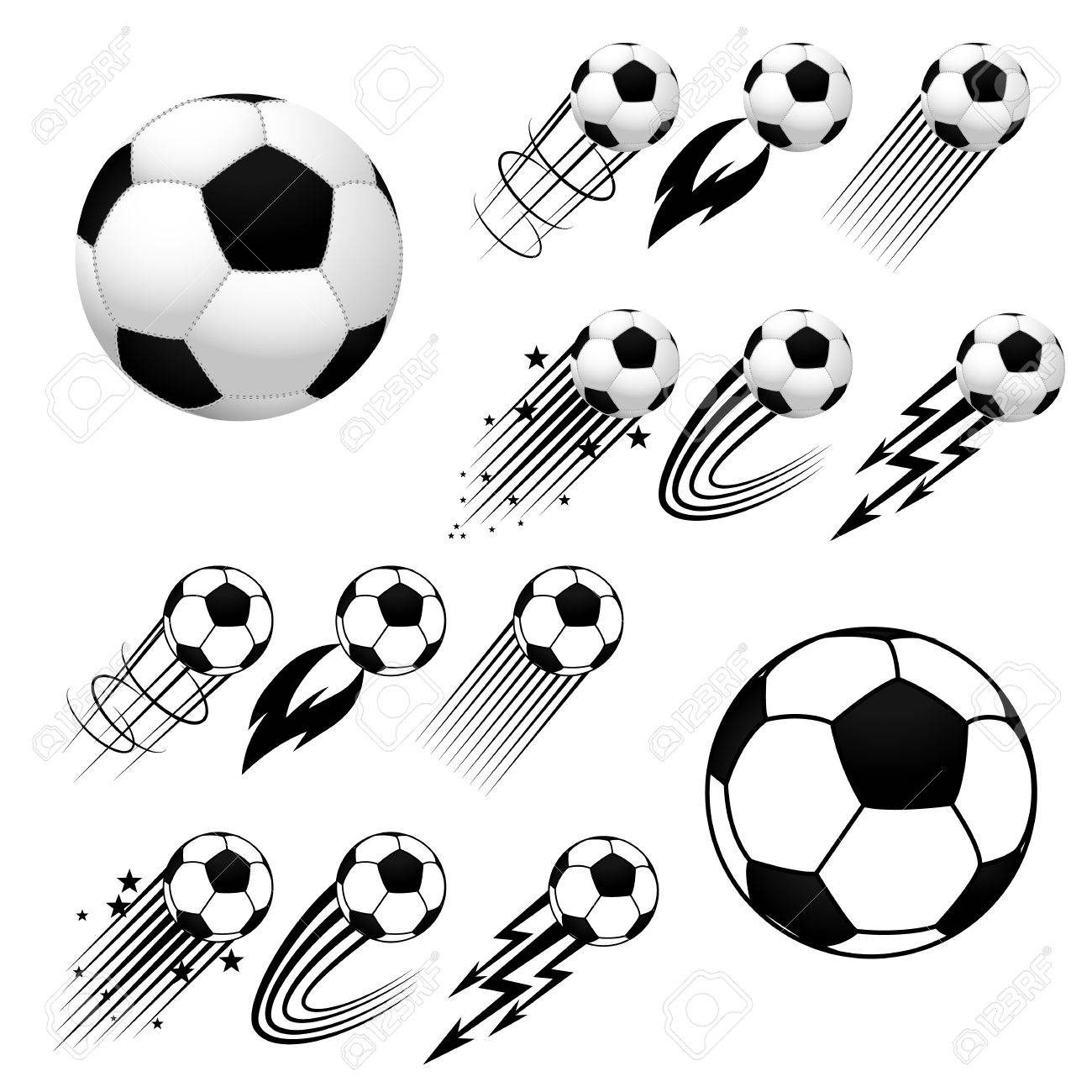 1300x1300 Football. Soccer. Soccer Balls With Different Fly Animations