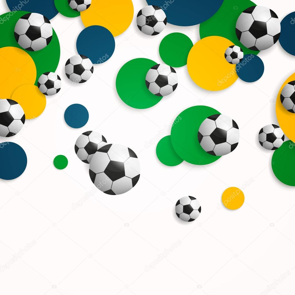 1024x1024 Vector Background With Soccer Balls Stock Vector