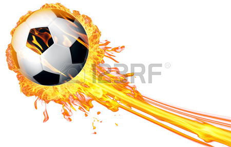 450x287 Fire Ball. Abstract Sport Soccer And Football Backgrounds Stock