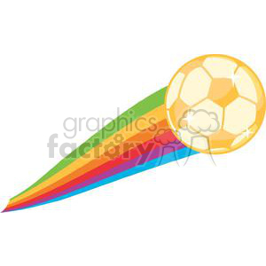 300x300 Royalty Free Gold Soccer Ball With Rainbow Tail 379734 Vector Clip