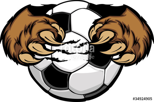 500x330 Soccer Ball With Bear Claws Vector Image Stock Image And Royalty