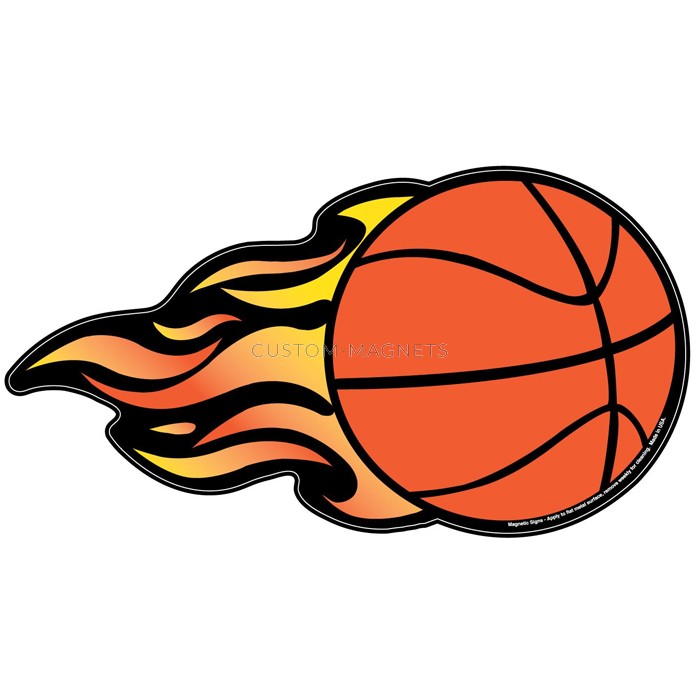 700x700 Soccer Ball W Flames Magnetic Car Sign