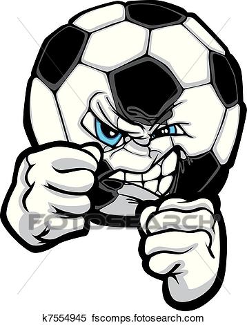 358x470 Clipart Of Fighting Soccer Ball Vector Illustr K7554945