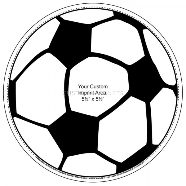 600x600 Custom Soccer Ball Magnetic Car Sign 5.75 Custom Magnets