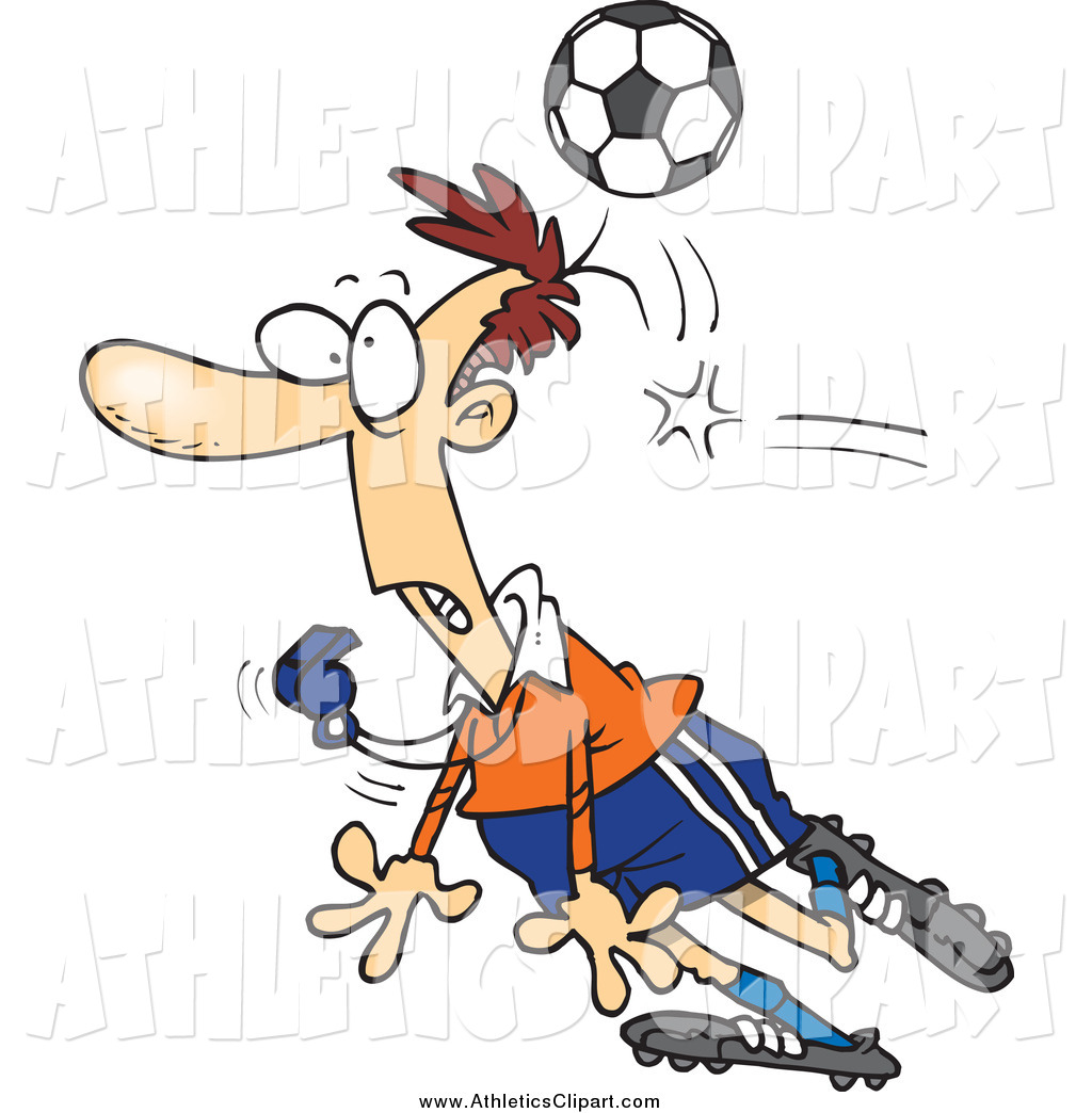 1024x1044 Clip Art Of A Cartoon Soccer Ball Hitting A White Male Referee By