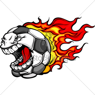 325x325 Vector Cartoon Soccer Ball With Mean Face And Sharp Teeth Gl