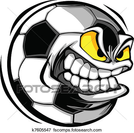 450x446 Clip Art Of Soccer Ball Face Cartoon Vector K7605547