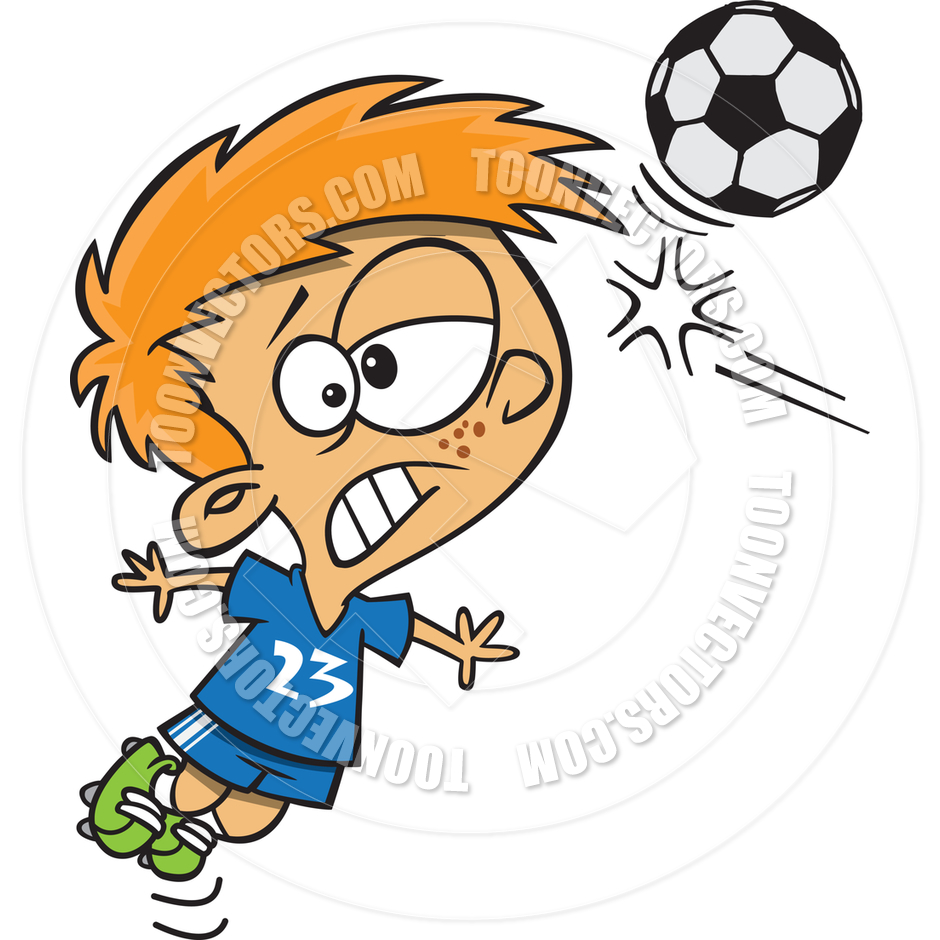 940x940 Cartoon Boy Soccer Header By Ron Leishman Toon Vectors Eps