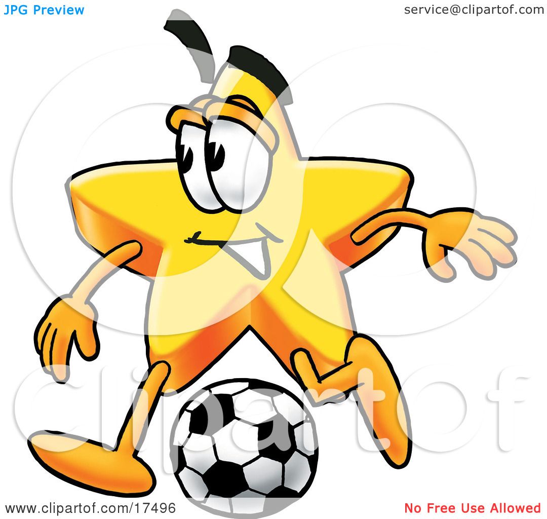 1080x1024 Clipart Picture Of Star Mascot Cartoon Character Kicking