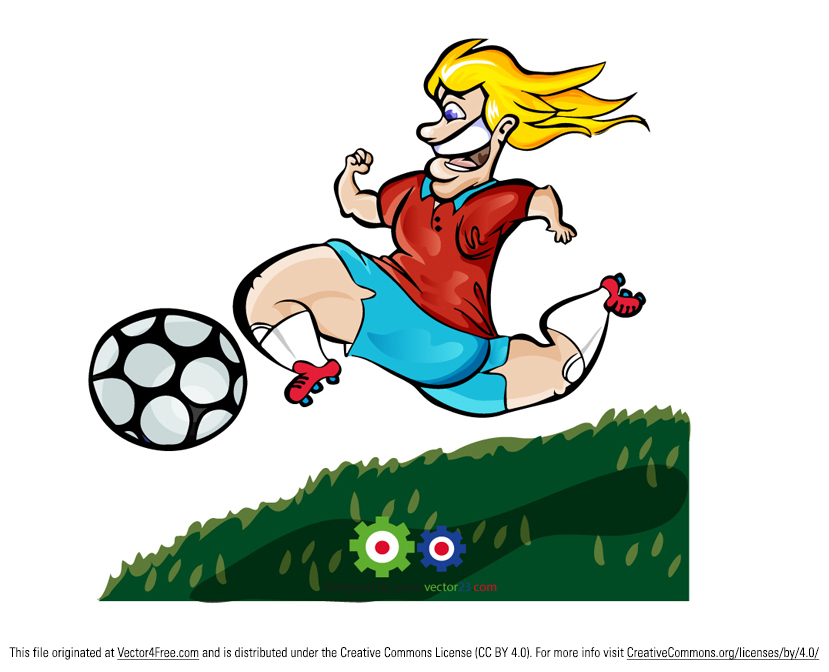 829x672 Free Vector Cartoon Soccer Player Girl