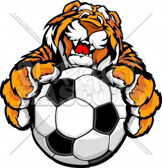 566x590 Tiger Soccer Cartoon Graphic Vector Cartoon