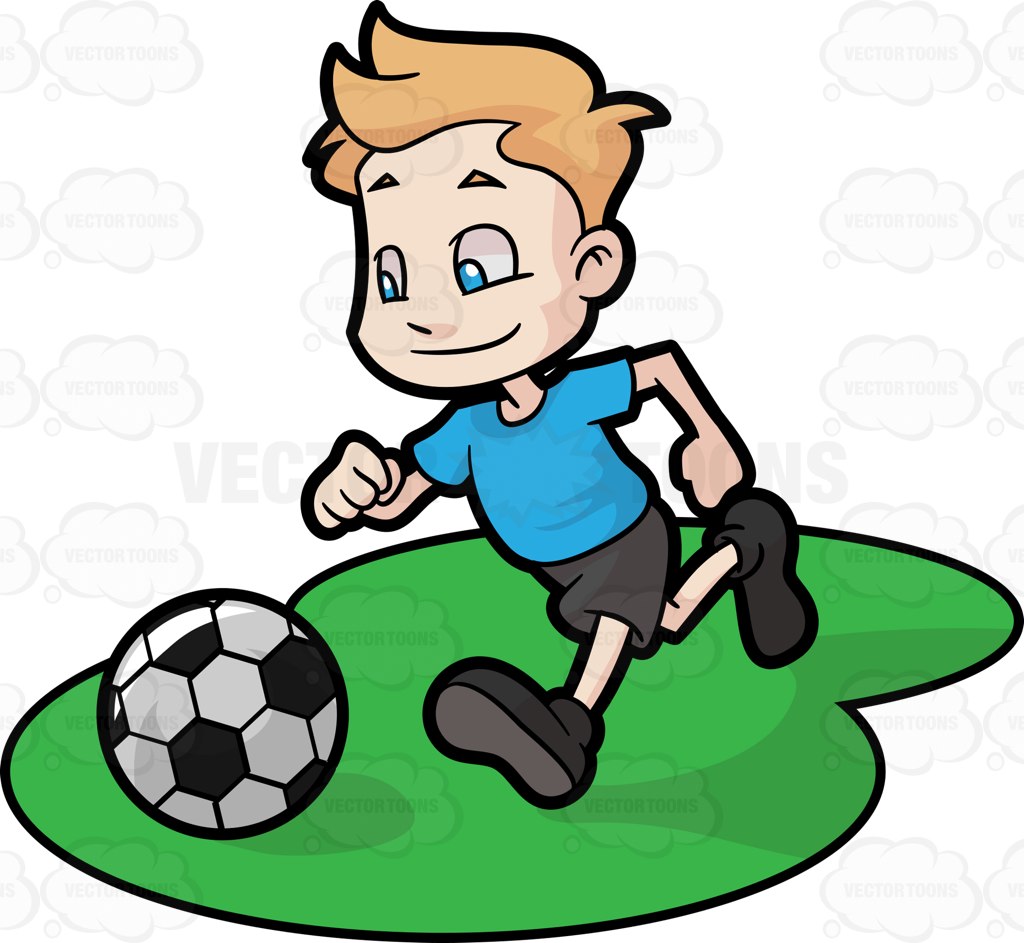 1024x943 A Male Toddler Playing A Game Of Soccer Cartoon Clipart