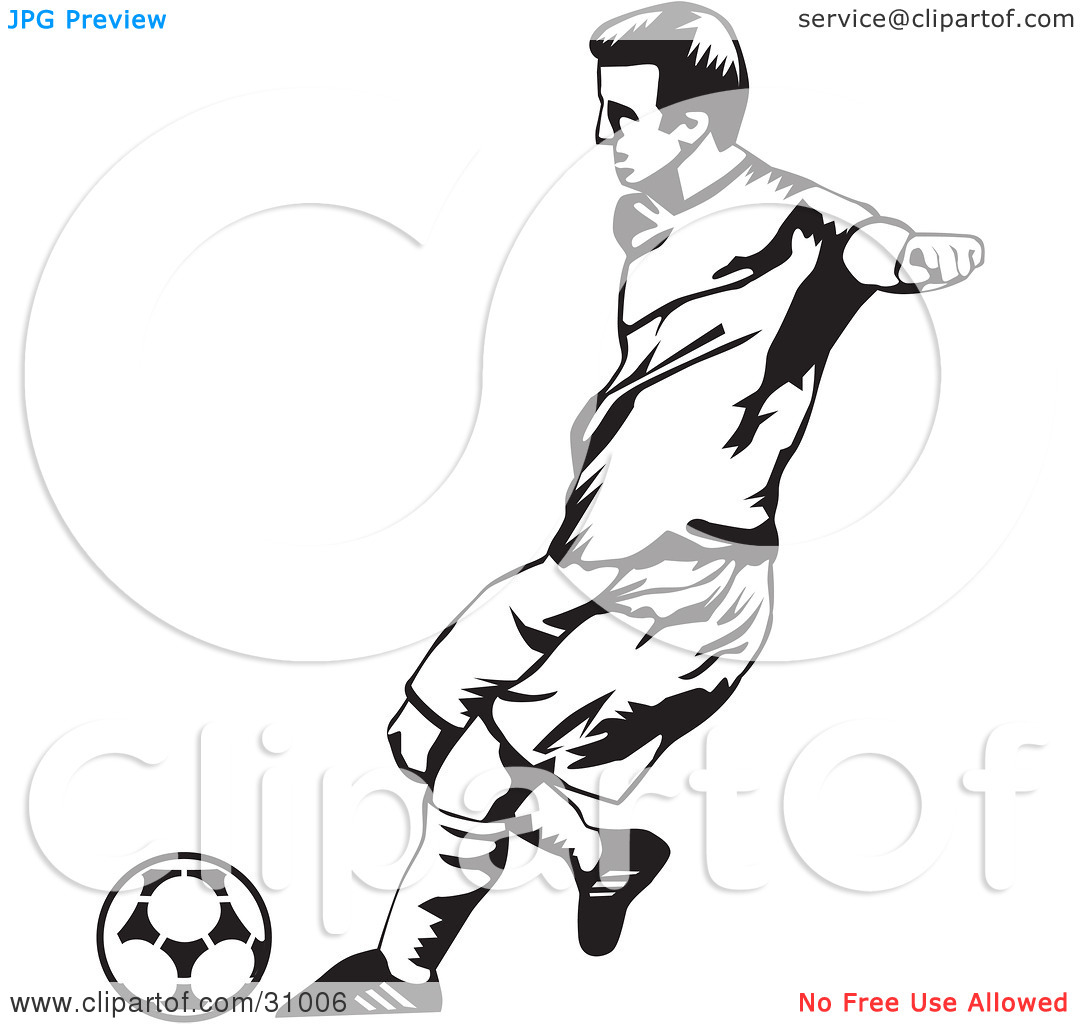1080x1024 Soccer Black And White Clipart