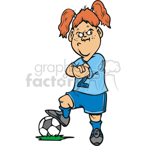 300x300 Royalty Free Mad Female Soccer Player. 169785 Vector Clip Art