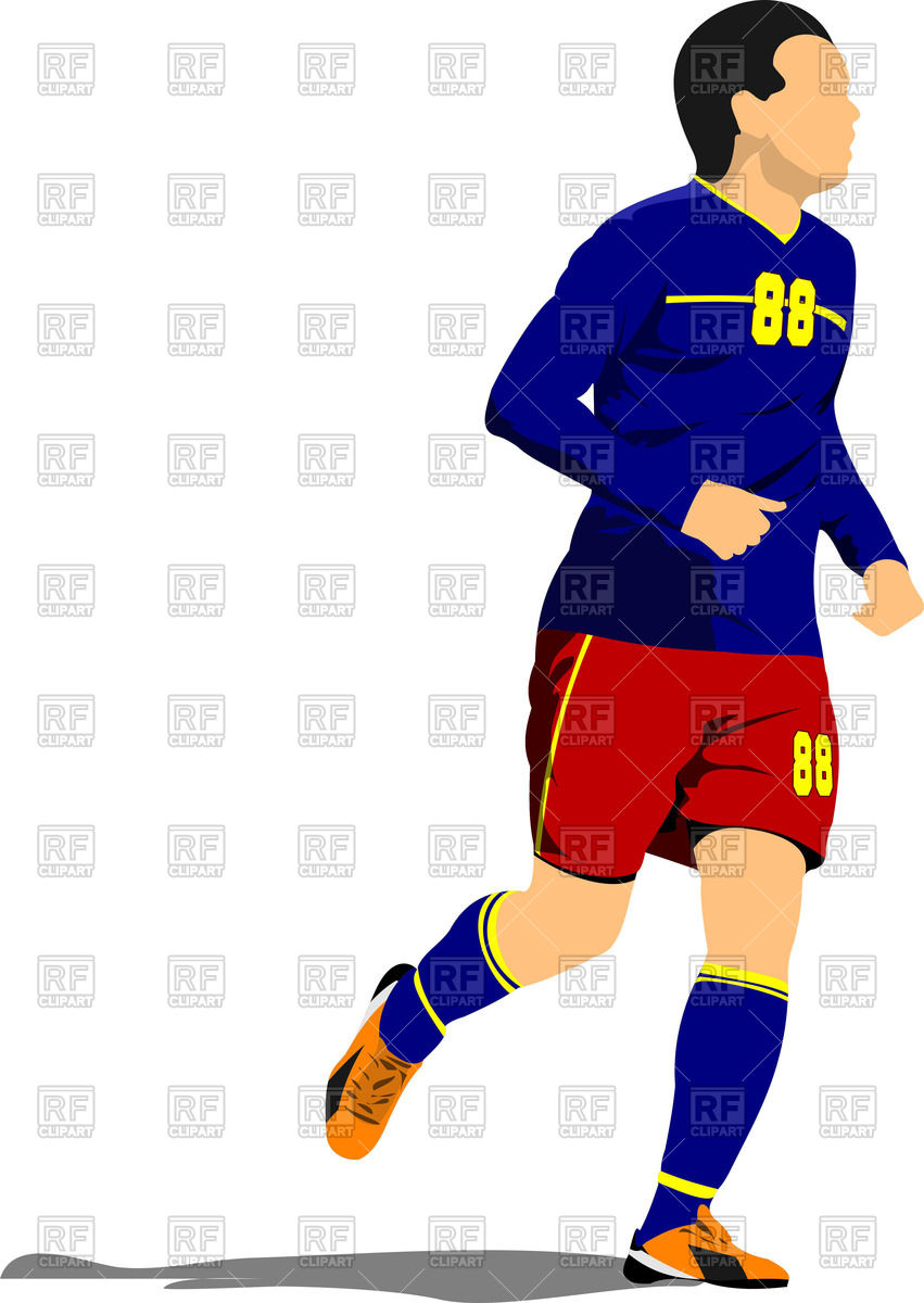 851x1200 Silhouette Of Running Soccer Player Royalty Free Vector Clip Art