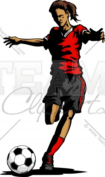 351x590 Girl Soccer Silhouette Clipart Image.