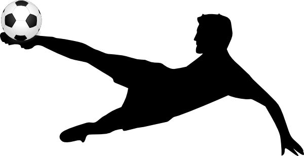 600x308 Kicking Soccer Ball Silhouette Free Clipart