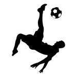 150x150 Silhouette Of Football (Soccer) Player Vector Image