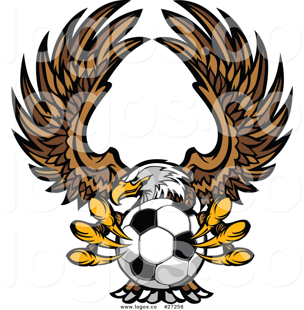 1024x1044 Vector Logo Of A Fierce Bald Eagle Mascot Flying With A Soccer