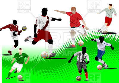 400x278 Soccer Players On The Field Royalty Free Vector Clip Art Image