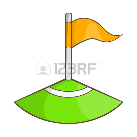 450x450 Corner Flag Soccer Field Icon In Cartoon Style Isolated