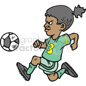 300x300 Royalty Free African American Girl Playing Soccer. 169780 Vector