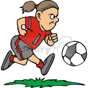 300x300 Royalty Free Girl Soccer Player Kicking The Ball 168203 Vector
