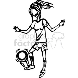 300x300 Royalty Free Girl Playing With A Soccer Ball 384738 Vector Clip