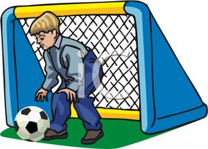 300x215 Art Image A Boy Guarding The Soccer Goal
