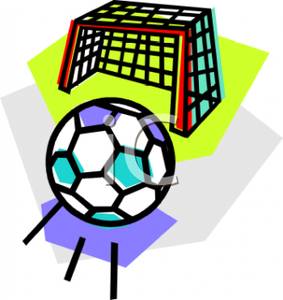 283x300 Soccer Ball And Goal Clipart