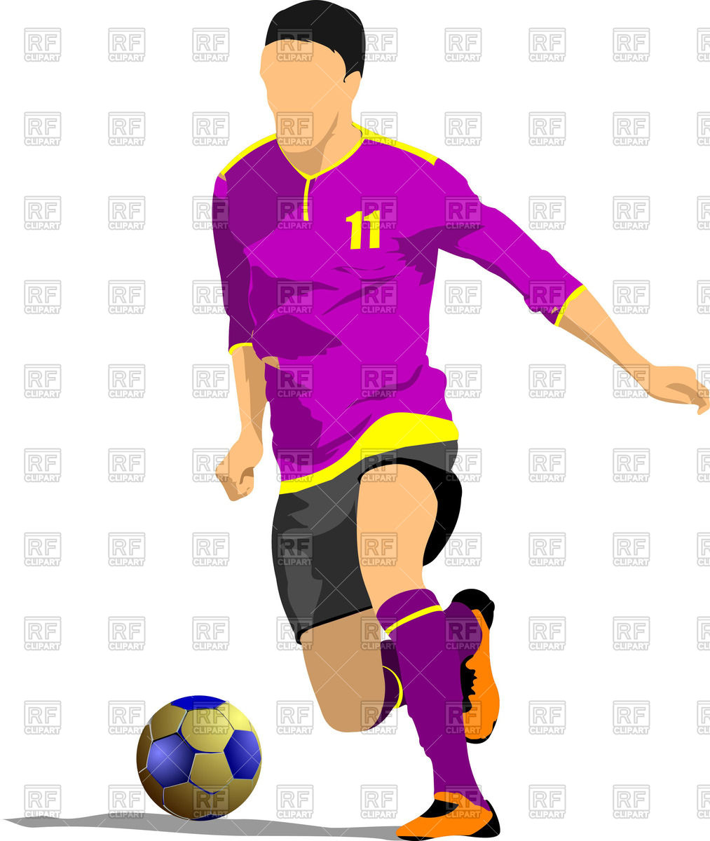 1013x1200 Poster Of Soccer (Football) Player With Ball On White Background
