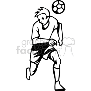 300x300 Royalty Free Black And White Soccer Player 169669 Vector Clip Art