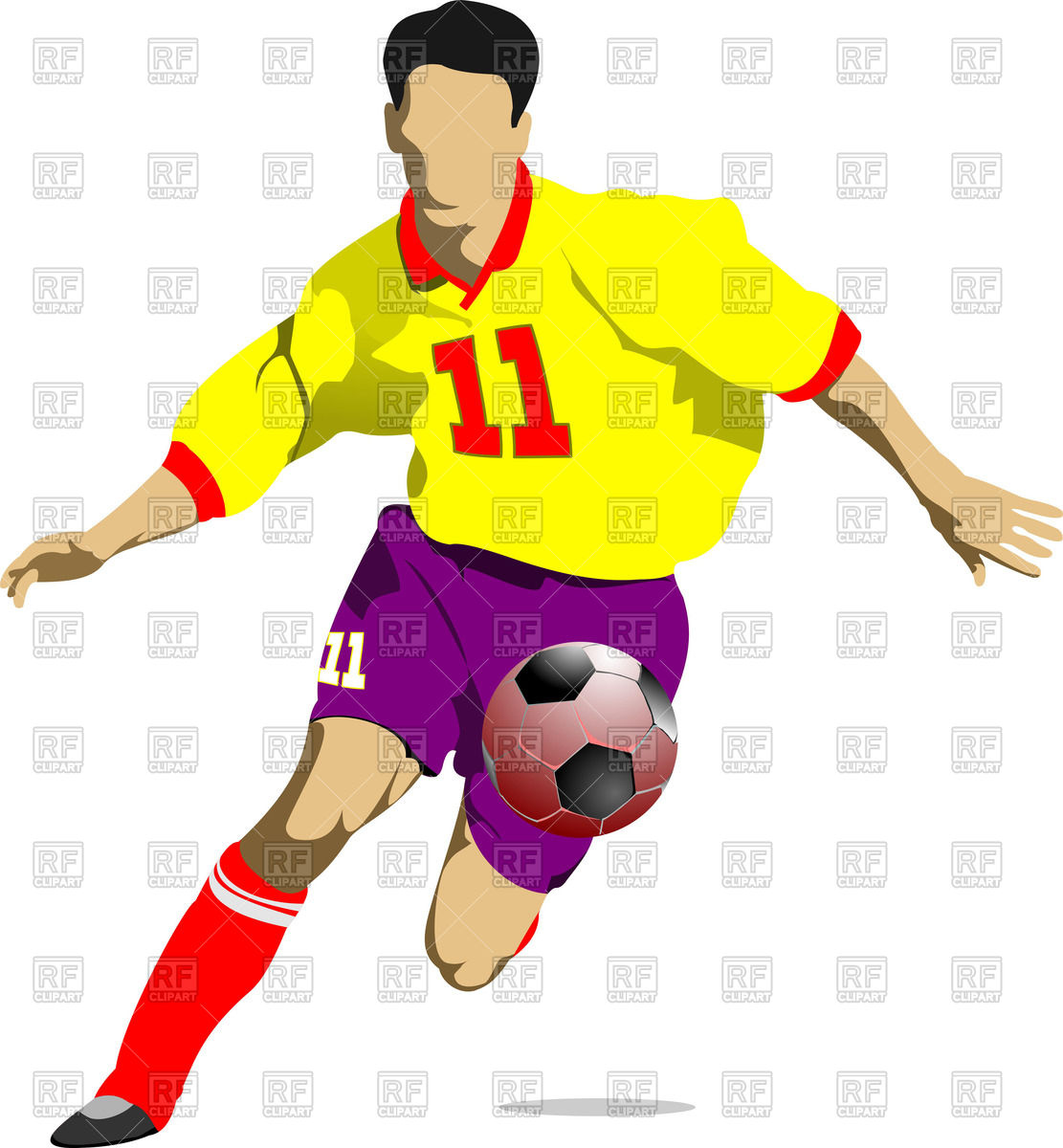 1111x1200 Soccer Player In Motion Royalty Free Vector Clip Art Image