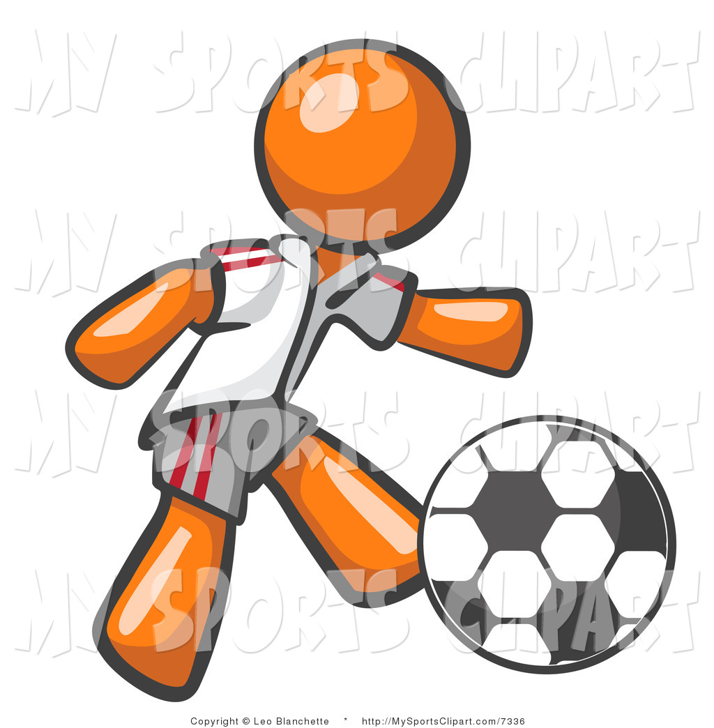 1024x1044 Sports Clip Art Of A Orange Soccer Player By Leo Blanchette