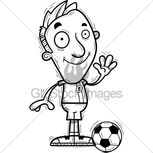 500x500 Cartoon Soccer Player Waving Gl Stock Images