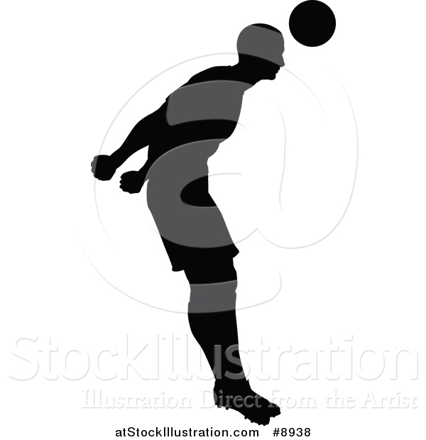 600x620 Vector Illustration Of A Black Silhouetted Male Soccer Player