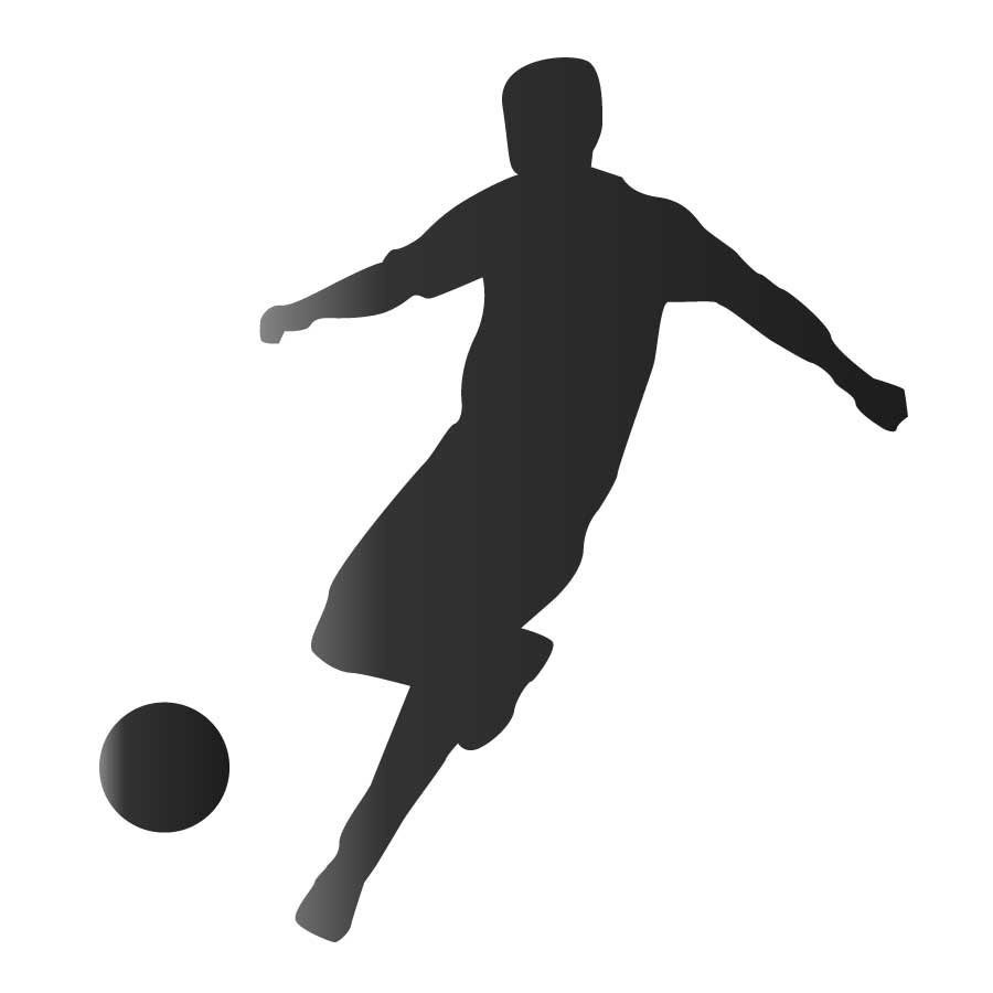 900x900 Footballer Silhouette Free Vector 123freevectors