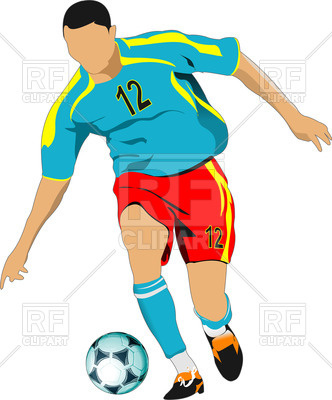 332x400 Silhouette Of Soccer Player With Ball In Action Royalty Free