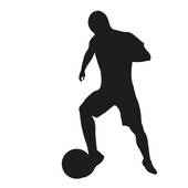170x170 Clipart Of Soccer Player Vector Silhouette K19061191