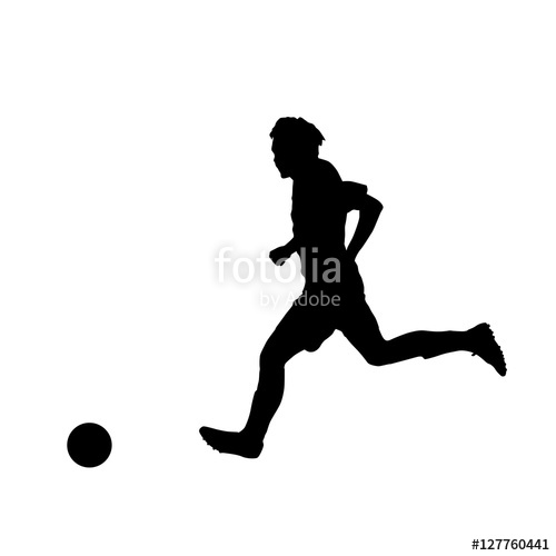 500x500 Soccer Player, Vector Silhouette Stock Image And Royalty Free