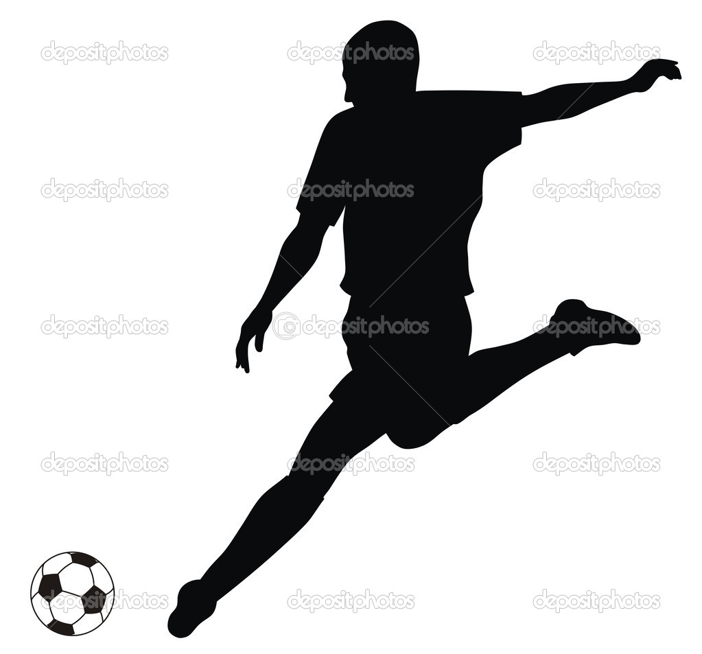 1023x953 Abstract Vectorillustratie Van Voetbal Speler Silhouet